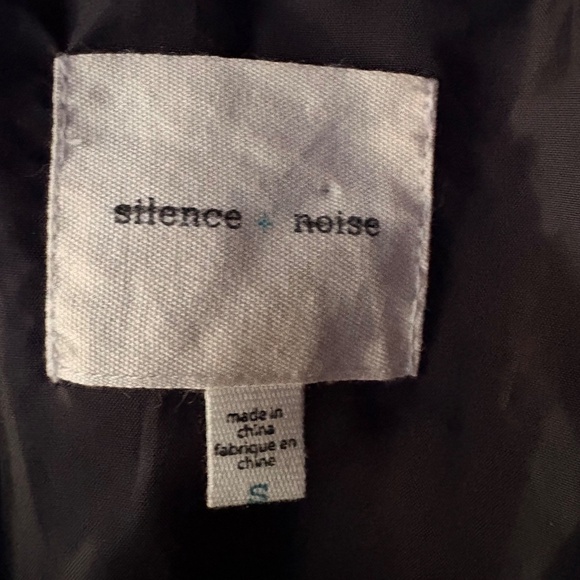 Silence + Noise Studded Embroidered Black Faux Leather Full Zip Jacket Women S - Picture 3 of 13